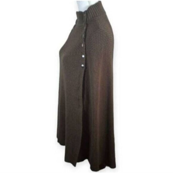 G.I.L.I. ARMY GREEN SWEATER CAPE W/BUTTONS SZ.XS/S EUC. - Picture 5 of 9